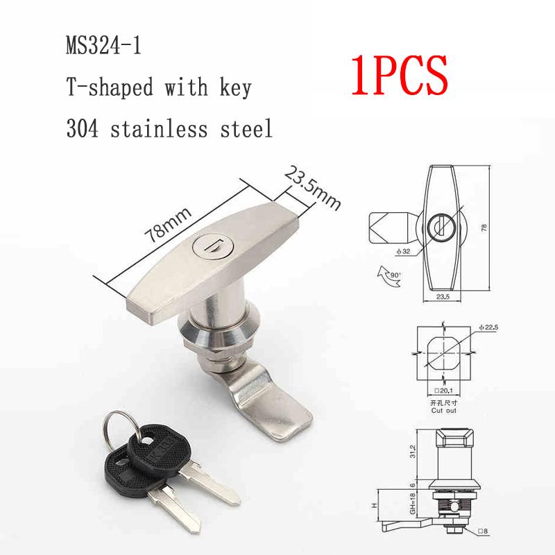 1PCS MS324-1-2 Switch Cabinet Door Latch Lock 304 Stainless Steel L-Type Switch Cabinet Door Handle Lock Hardware Accessories