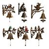 Holiday Theme Home Decor Vintage Christmas Doorbell, Welcome Wall Hanging, Deer/Snowman/Santa Claus/Penguin/Witch Decor, Decorative Metal Door