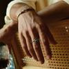 Adjustable Open Snake Ring Men Women Vintage Green Zircon Geometric Animal Jewelry Retro Style