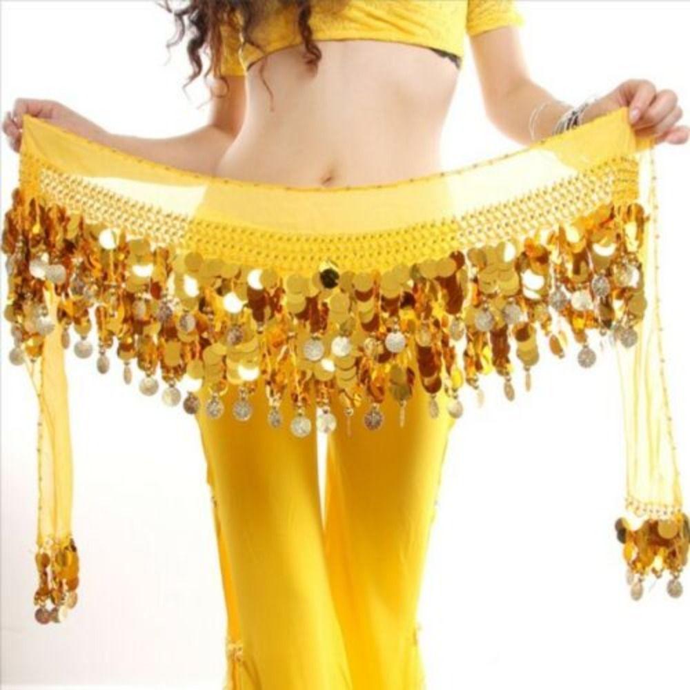 For Thailand/India/Arab Sequins Tassels Waist Chain Dancer Skirt Hip Scarf Belly Dance Belt