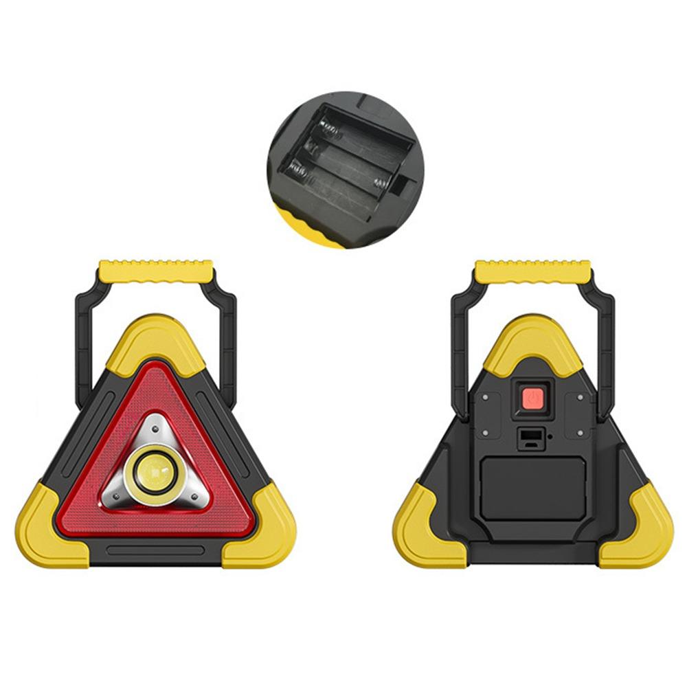 4 Modes Breakdown Alarm Lamp 2-IN-1 Triangle Warning Sign Portable Flashing Light on Hand Outdoor