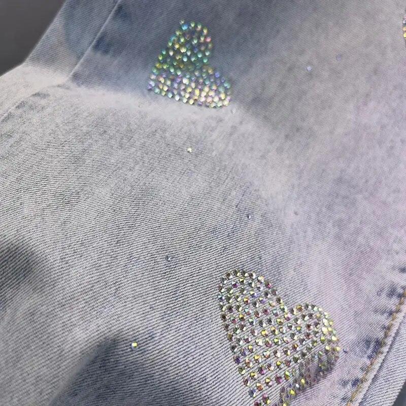 Весенне-осенний модный тренд для пожилого возраста с эластичной резинкой на талии и карманами с бриллиантами, повседневные джинсы со свободным ремешком и девятью точками