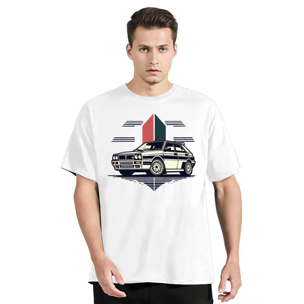 Новая футболка Мужская одежда Повседневная хип-хоп футболка Integrale Раллийный автомобиль Забавная футболка с принтом Повседневная футболка с круглым вырезом