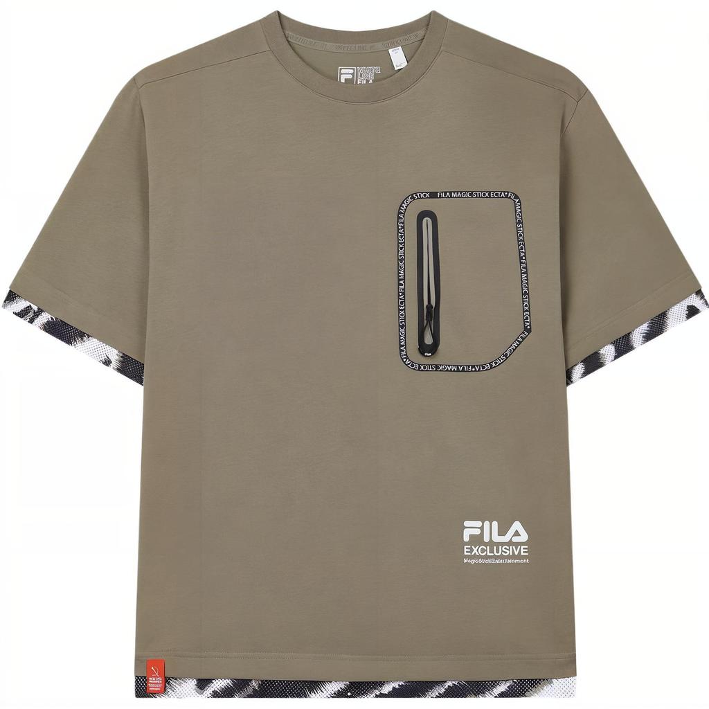 Fila X Magic Stick Knitted Fashion Short Sleeve T-Shirt Men Tops F11M339101F-KK