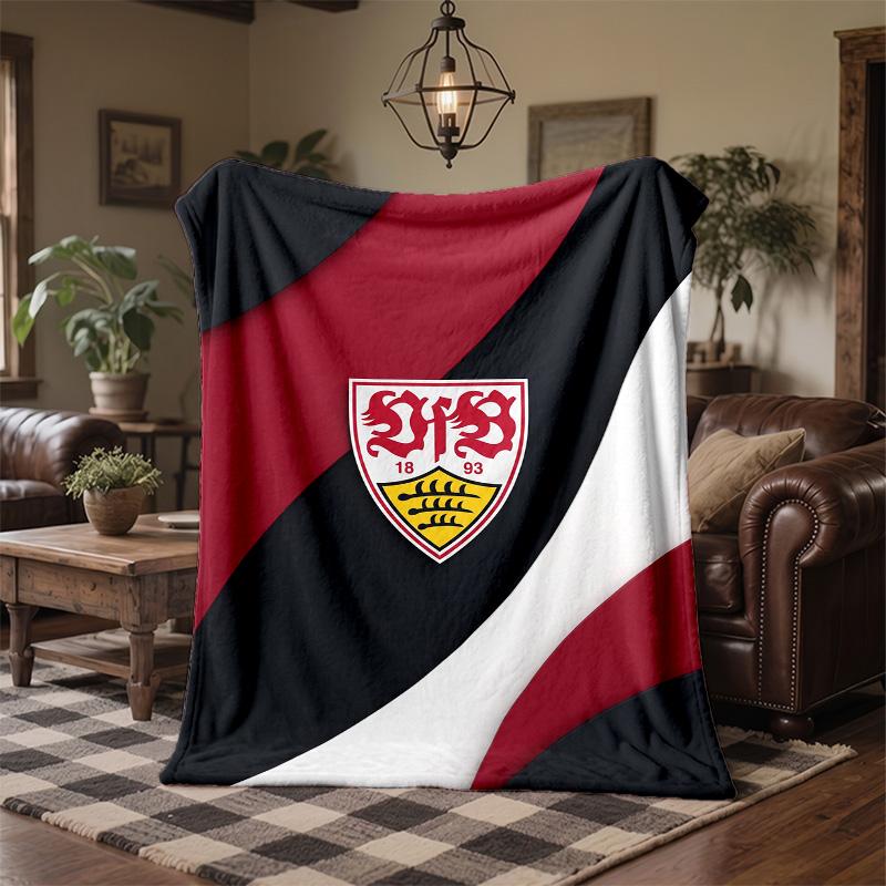 VfB Stuttgart Football Print Flannel Blanket Soft Warm Sofa Bed Throw Blanket For Home Office Bedroom
