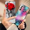 Чехол для Samsung M36 5G M366B Милые Цветы Кот Расписной Ударопрочный Силиконовый Задний Чехол Для Телефонов Samsung Galaxy M36 M35 M34