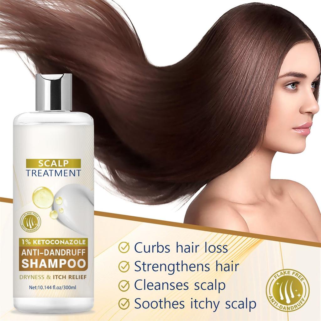Refreshing Oil Control Shampoo, Soothing Scalp Deep Clean Moisturizing Shampoo 300ml
