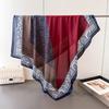 European And American Cashew Nut Color Matching Satin Simulation Silk Printing Large Square Scarf Silk Scarf Shawl Headscarf Neck Protection Scarf