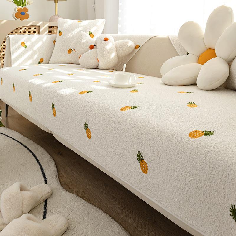 Подушка для дивана из овечьей шерсти Four Seasons Fabric Non-Slip Cushions All-Inclusive Sofa Cover Fabric Living Room Thickening