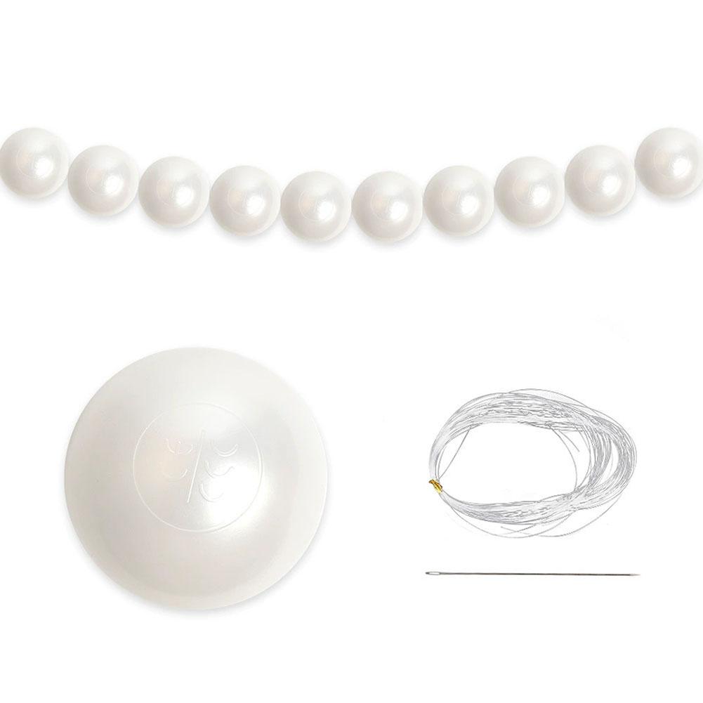 Handmade Imitation Pearls Chain Craft Ivory Faux Pearl Beads 5.5/8mm Fishing Line Garland Decor for Jewelry Accessories