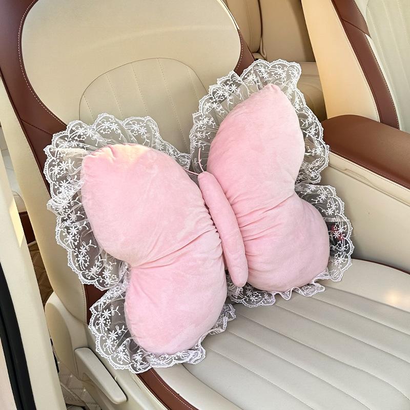 Car headrest waist rest creative bow car pillow neck pillow new car cushion