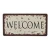 Text Signs Welcome Love Family Warm-Hearted Word Metal Plate Car License Tin Sign Wall Pin Up Tin Sign Retro Craft Iron Painting