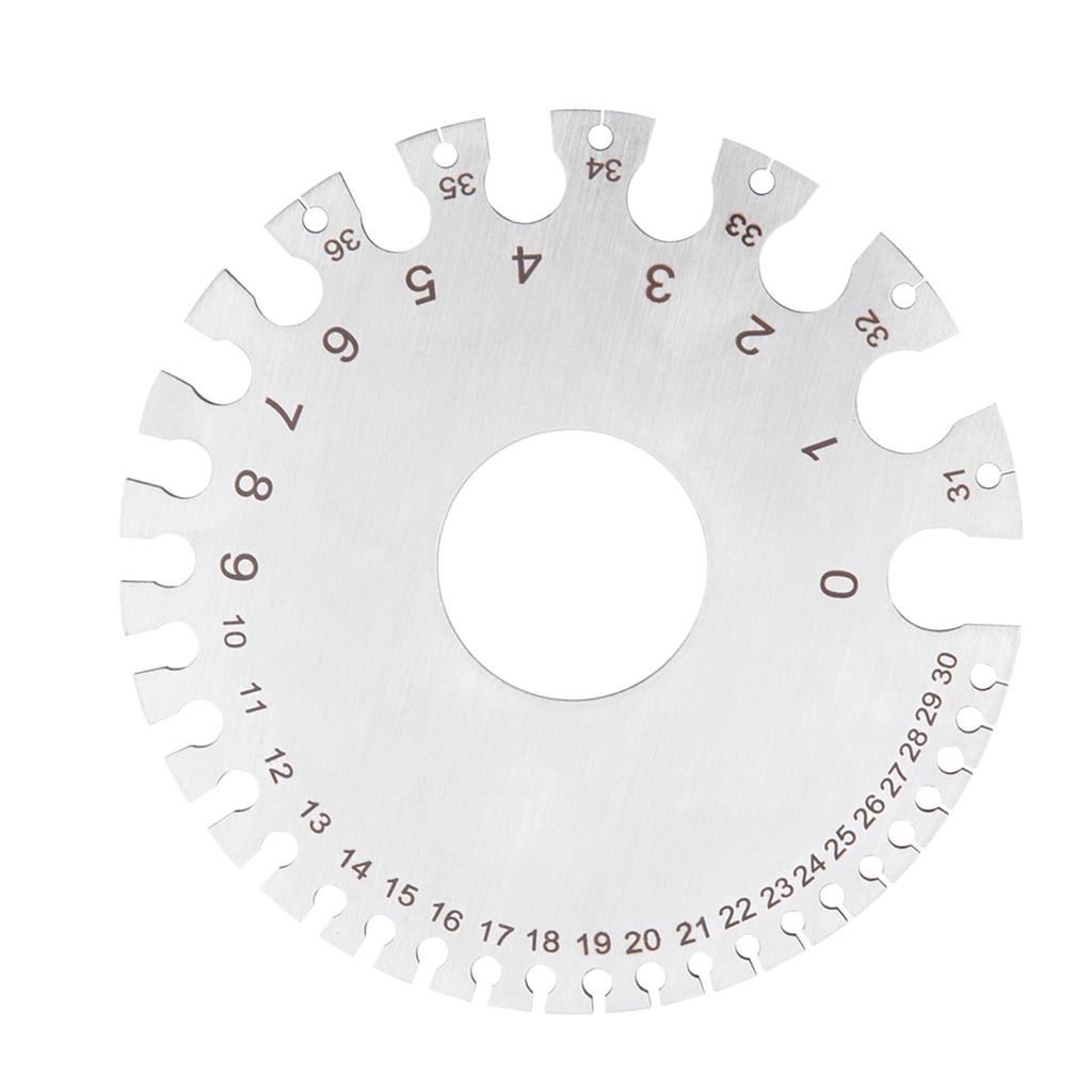 Stainless Steel 2 Sides Round Wire Thickness Measurer Tester Ruler Gauge Diameter Tool