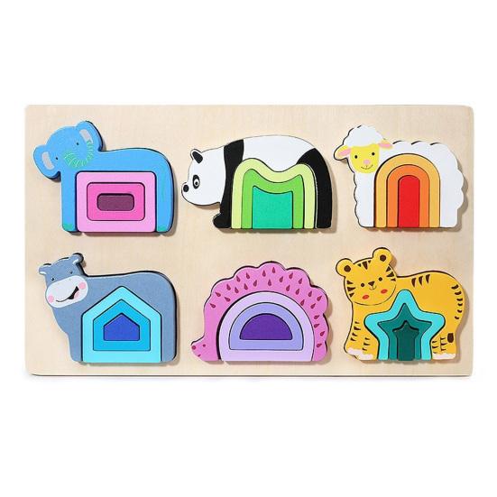 Wooden Geometry Puzzle Board Game Preschool Color Learning Geometric Shape Matching