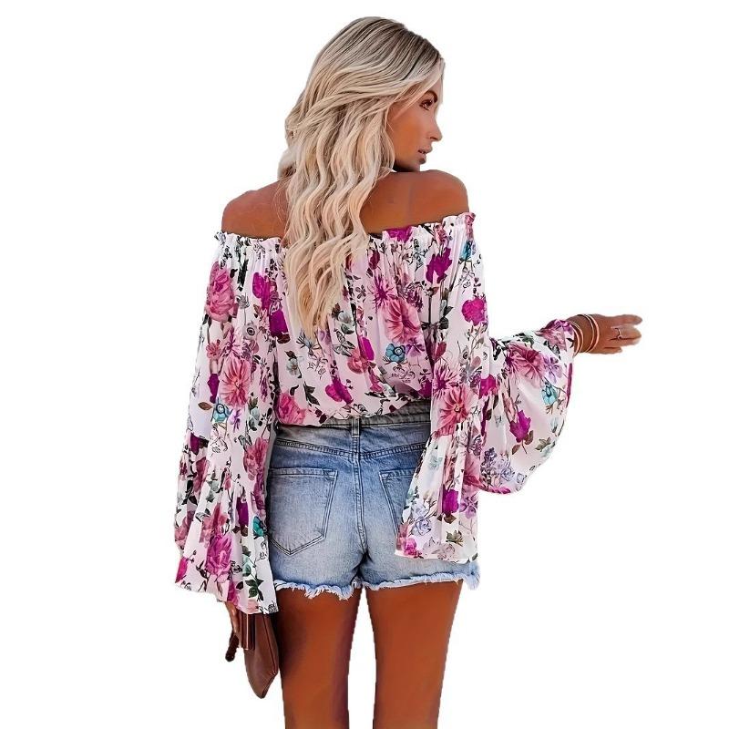 Women S One Shoulder Long Sleeve Flared Top Casual
