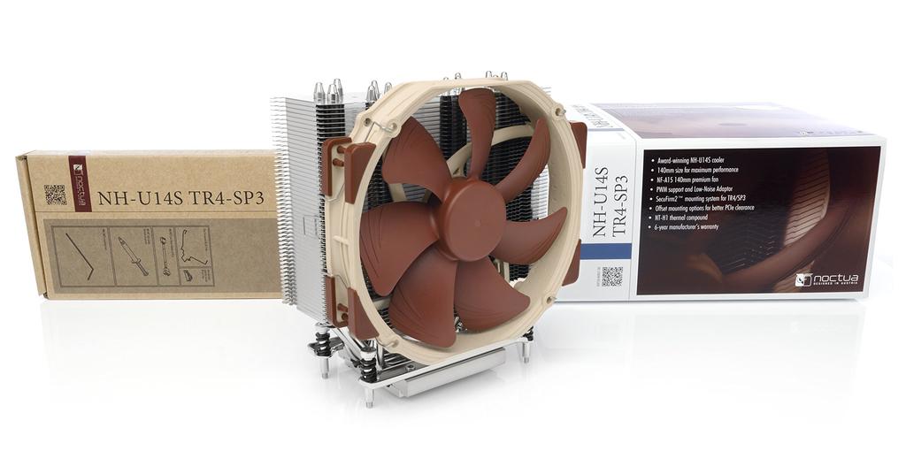 Noctua Premium CPU Cooler Compatible with AMD NH-U14S TR4-SP3, sTRX4/TR4/SP3 (140mm, Brown)
