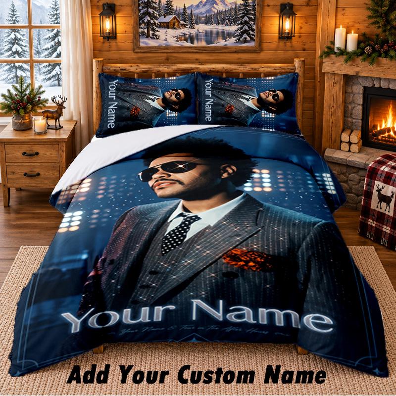 The Weeknd Custom Name 3Pcs Bedding Set 1 Bed Sheet 2 Pillowcases Bedroom Home Decor