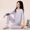 [Мягкий хлопок] Пижамы Женские из чистого хлопка с длинными рукавами Женские большого размера Осенне-зимний тонкий комплект для дома