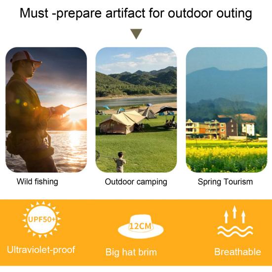 Шляпа от солнца, дышащая, удобная, износостойкая, с широкими полями, защита от солнца, шляпа-ведро для кемпинга и рыбалки, товары для улицы