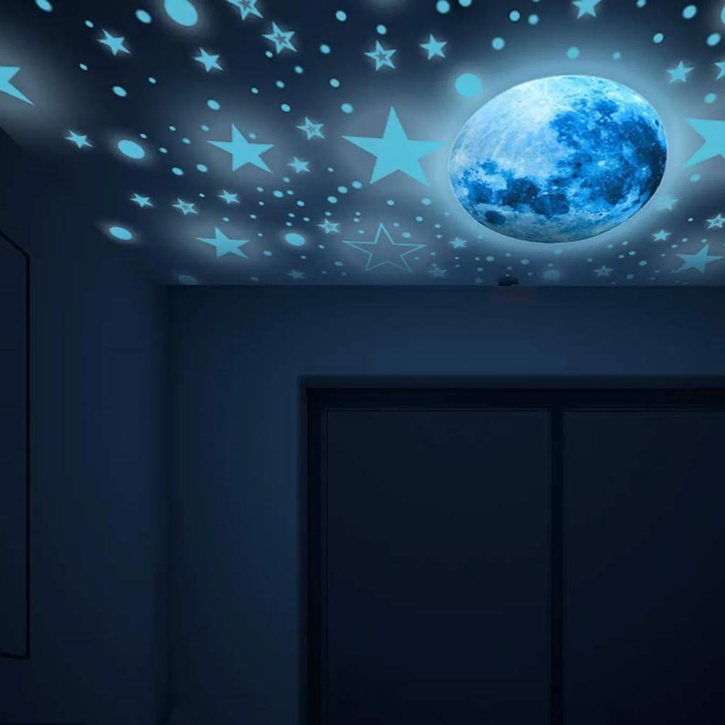 Fluorescent Moon Star Wall Decals Glow In The Dark Stars Wall Stickers Glowing Stars for Ceiling Home Bedroom Decoration Sticker