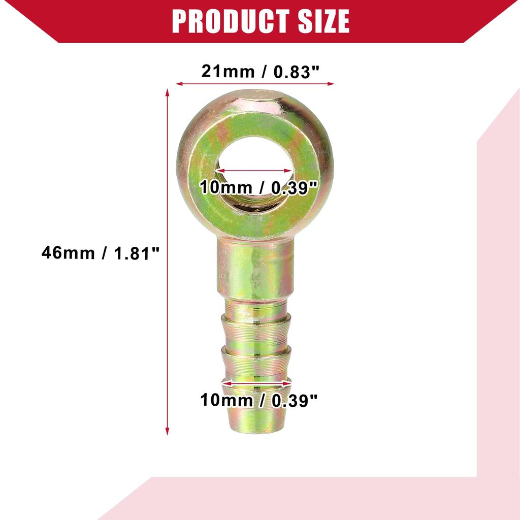 Хихаха Шаровая головка Трубопроводная арматура Соединитель топливной трубки Адаптер для автомобиля мотоцикла 10мм