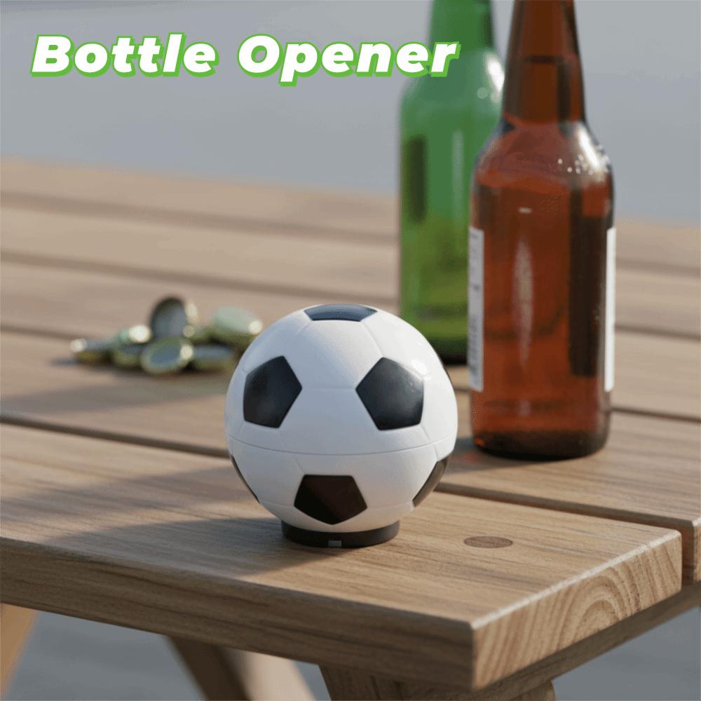 Press Type Soccer-Shaped Beer Bottle Opener Black and White Drink Bottle Lid Opener Party