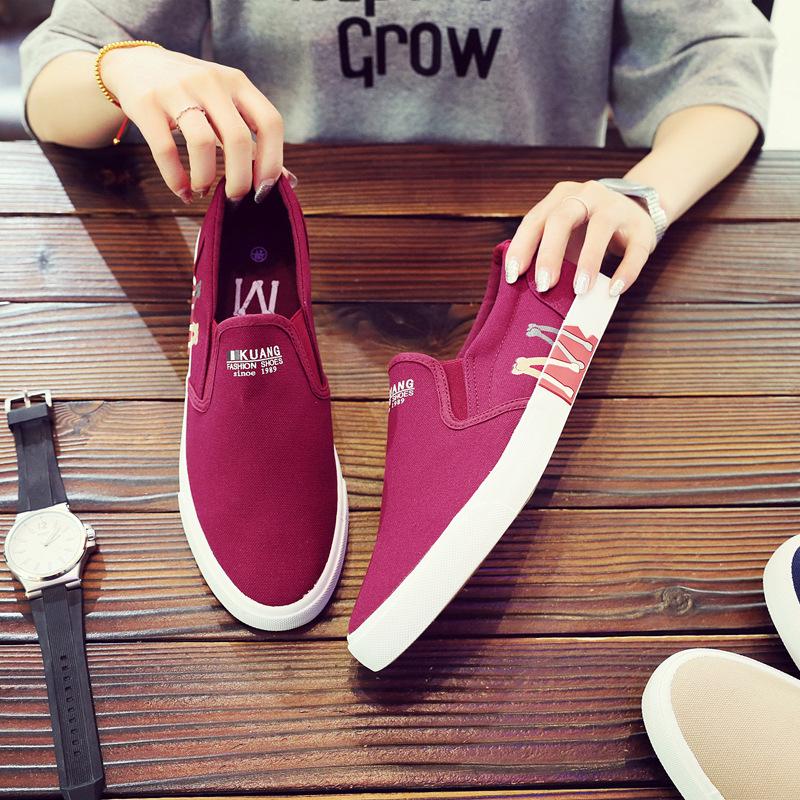 Новые летние повседневные мужские туфли, спортивные дышащие парусиновые туфли, мужские туфли без застежек в корейском стиле, мужские кроссовки, осень