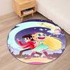Star Butterfly Printed Round Rug Carpet Chair Rug Area Rug Entryway Doormats,for Office Chair Living Room Bedroom Kitchen Room.