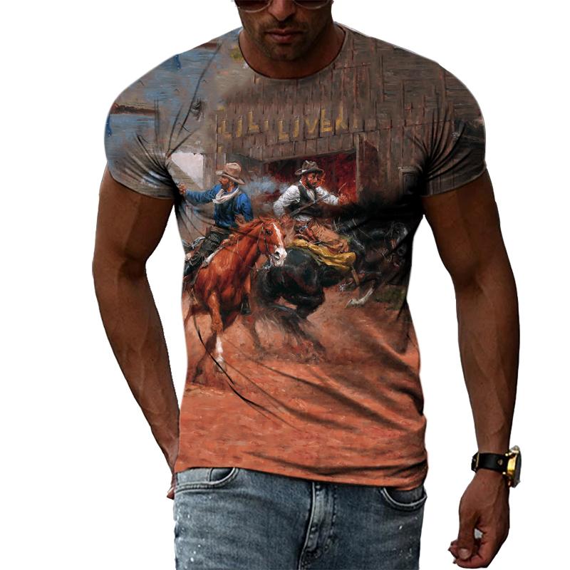 Индийские племенные вожди, летняя индивидуальная 3D печать Харадзюку, повседневная свободная дышащая мужская футболка с круглым вырезом и короткими рукавами, топ