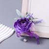 Artificial Men's Rose Boutonniere Men Groom Decor Handmade Accessories with Pin for Prom