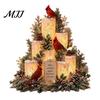 Утешающий подарок на похороны, Светящаяся рождественская композиция с кардиналами, Памятная фигурка красной птицы, Светящийся декор для украшения дома, стола