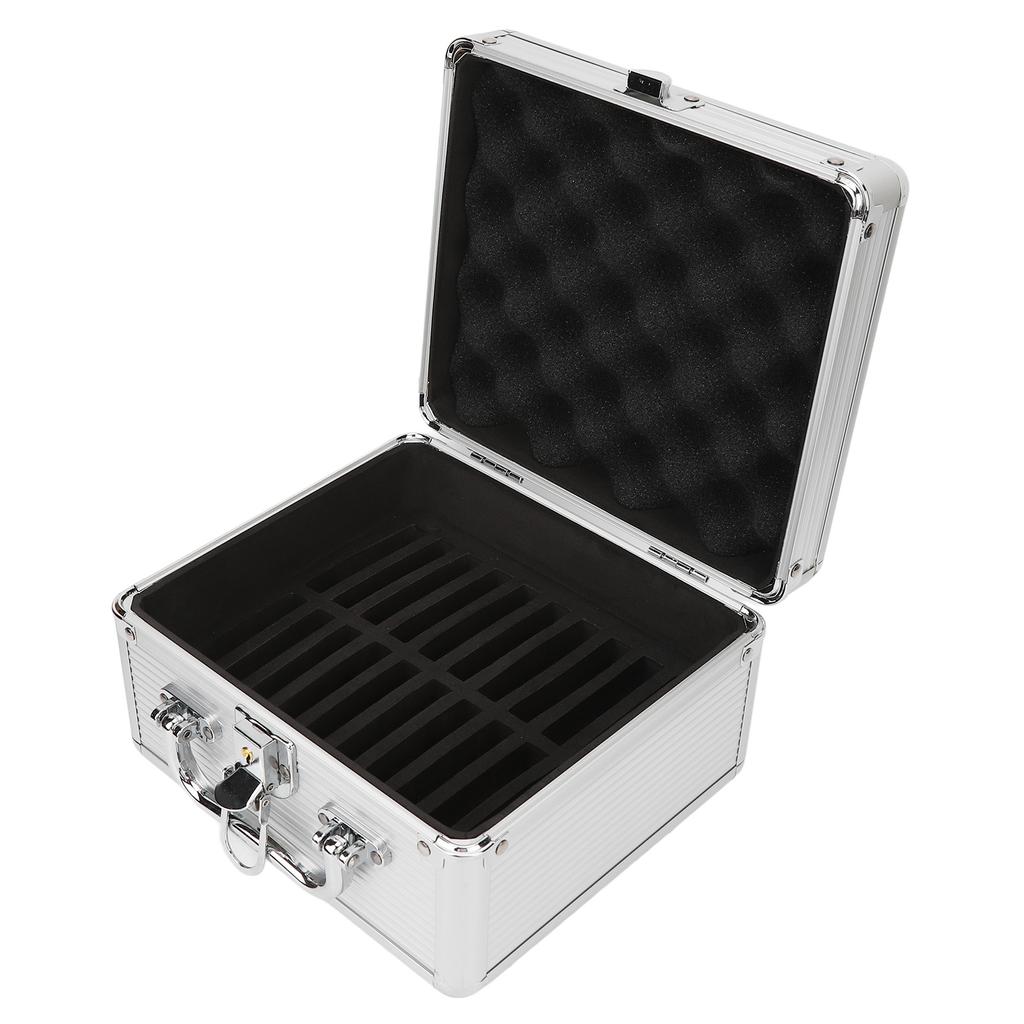 20 Bays 2.5in Hard Drive Storage Box with Safety Lock 2 Keys ABS Handle Shockproof Hard Drive Case for 2.5in Hard