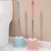 Rubber Toilet Bowl Brush with Holder Round Head Cleaning Brush Closestool Brush  Household