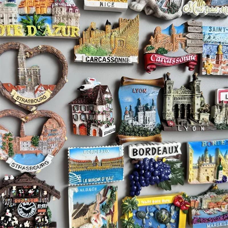 Франция Туристические сувениры Магниты на холодильник Страсбург Канны Ницца Эльзас Ментон Французские магнитные наклейки Украшения Подарки для путешествий