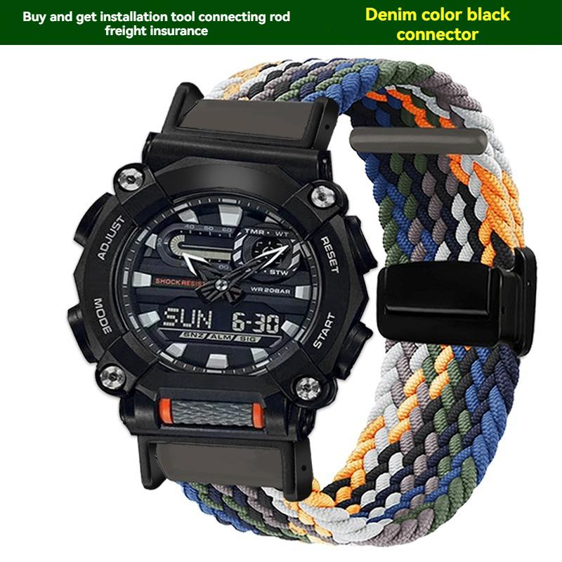 Для часов Casio с магнитной нейлоновой ремешком 16 мм для активного отдыха G-SHOCK GA110 100 120 GA900 GA2100 DW-5600 GW-B5600 GW-M5610 Спортивный ремешок