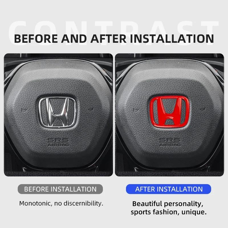 CKBSX1 For HONDA CIVIC HR-V XR-V UR-V FREED STEPWGN 3D ABS Car Steering Wheel Badge Emblem steer wheel sticker Decal Car Styling