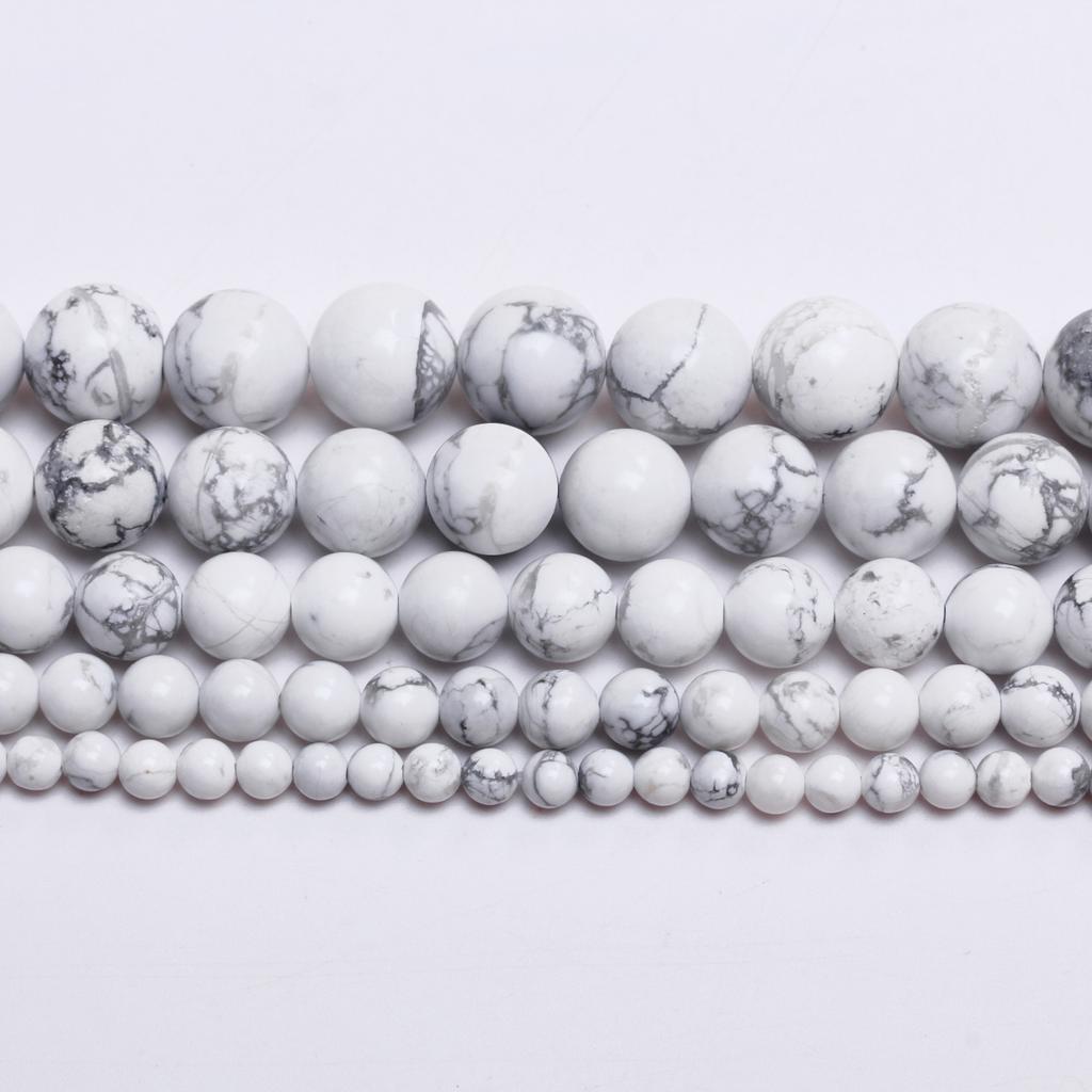 Товары для вечеринок, натуральные камни, круглые, 4/6/8/10/12 мм, для изготовления украшений своими руками, бирюза, 40-15 шт., ожерелья, аксессуары из белого говлита, бусины россыпью