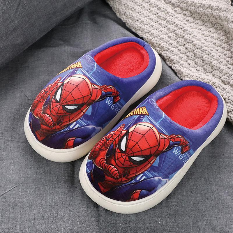 Хлопковые тапочки для девочек «Холодное сердце» - Теплые, нескользящие осенне-зимние тапочки-сапожки принцессы Эльзы с мехом для детей