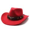 Hat Ethnic Style Cow Standard Western Cowboy Hat Roll Brim Retro Riding Wool Felt Hat