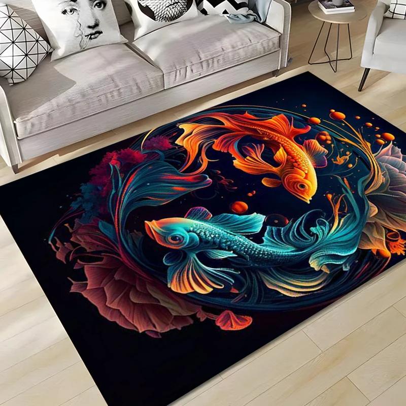 15 Size Tai Chi Bagua Yin Yang Pattern Rug Carpet for Living Room Bathroom Mat Creative Doormat Carpet for Bedroom Home Decor