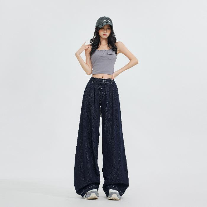 Loose Wide-leg Jeans for Women In Spring and Autumn Slimming Wide-leg Trousers for Women In Spring and Autumn