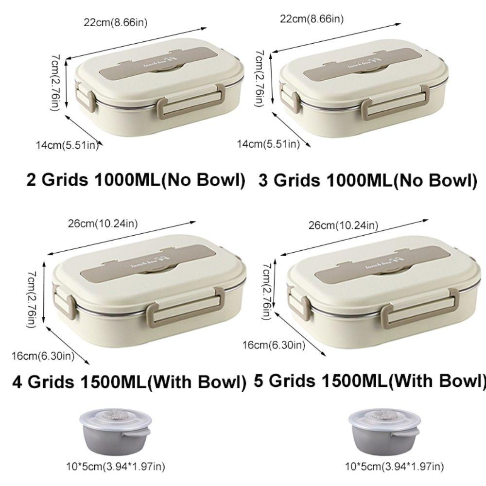 304 Stainless Steel Lunch Container Large Capacity Food Container Office