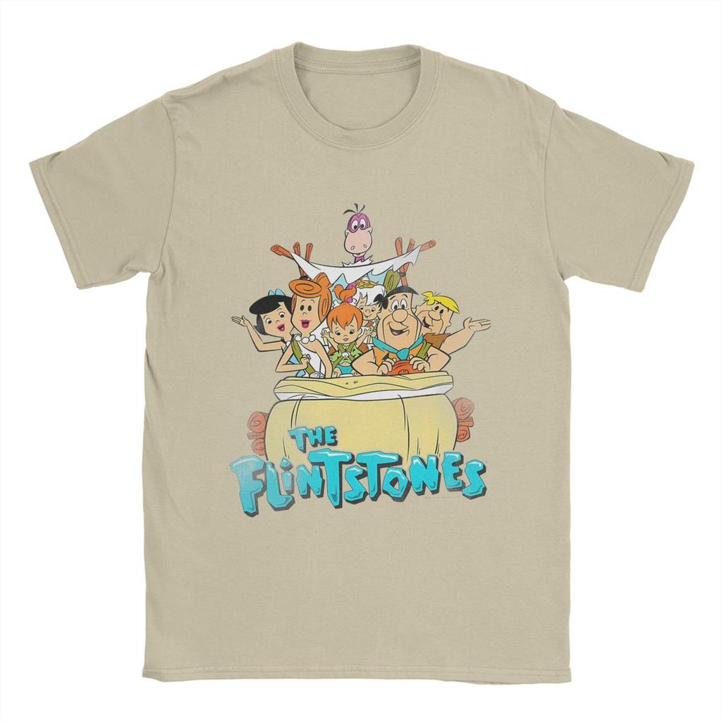 Смешная винтажная футболка с мультяшным аниме «Флинтстоуны» для мужчин и женщин, 100% хлопок, идея для подарка, одежда