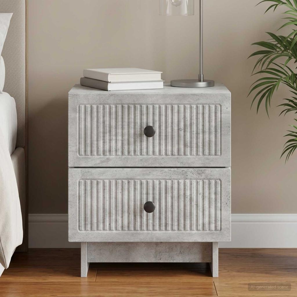 Nightstand Concrete Grey 43 x 34.5 x 47.5 cm Particleboard
