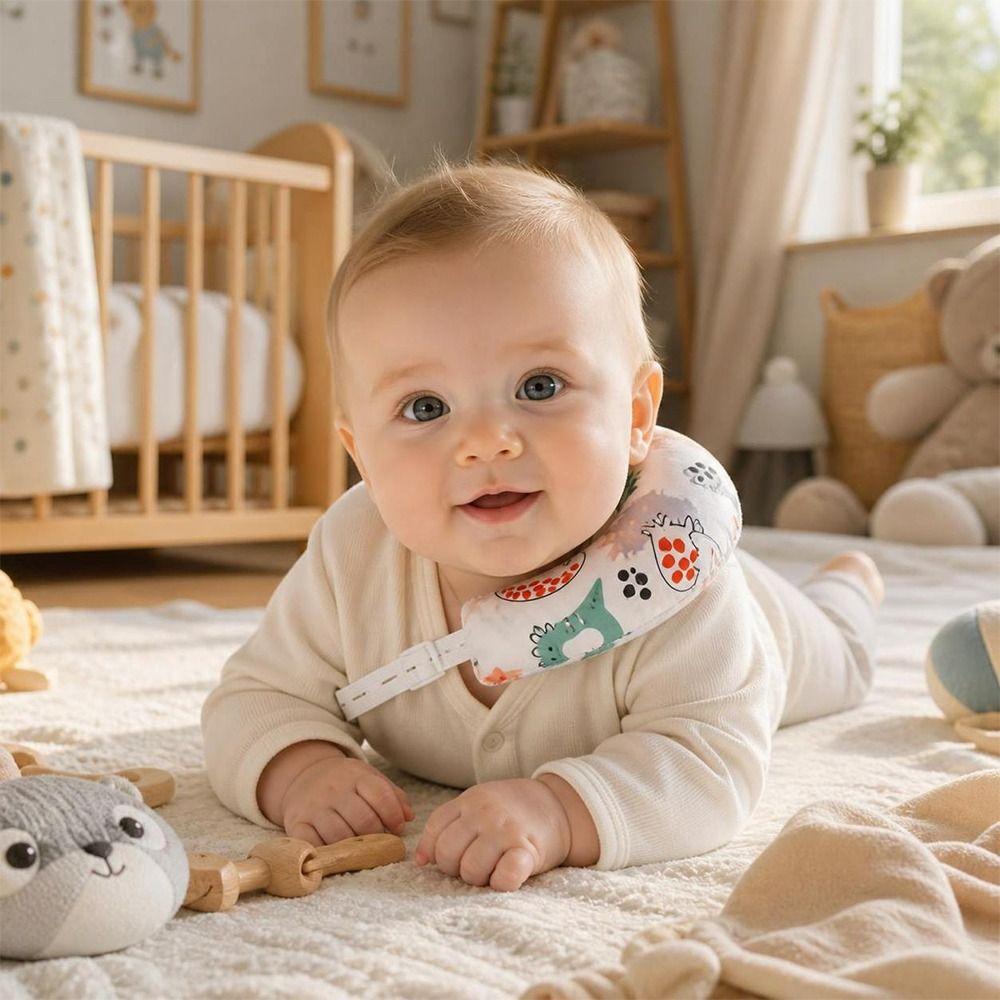 Cartoon Print Baby Neck Pillow Soft Filling Infant Support Pillow Baby Rest Pillow Stroller Use