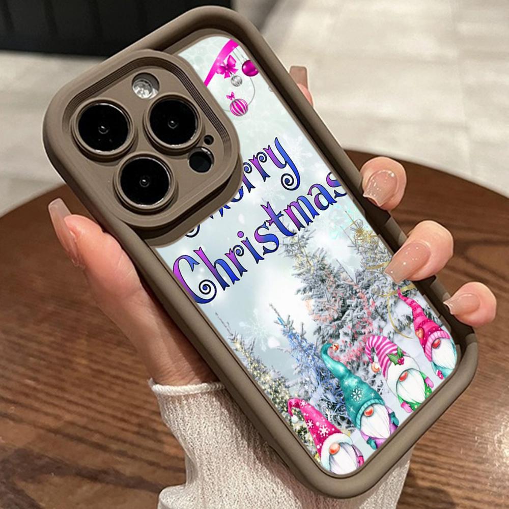Ae116 Веселого Рождества С Новым годом художественные чехлы для телефонов iPhone 16 14 13 11 Pro Max 15 7 8 6s Plus 12 mini XR XS Max Angel Eye Ladder Защитный чехол