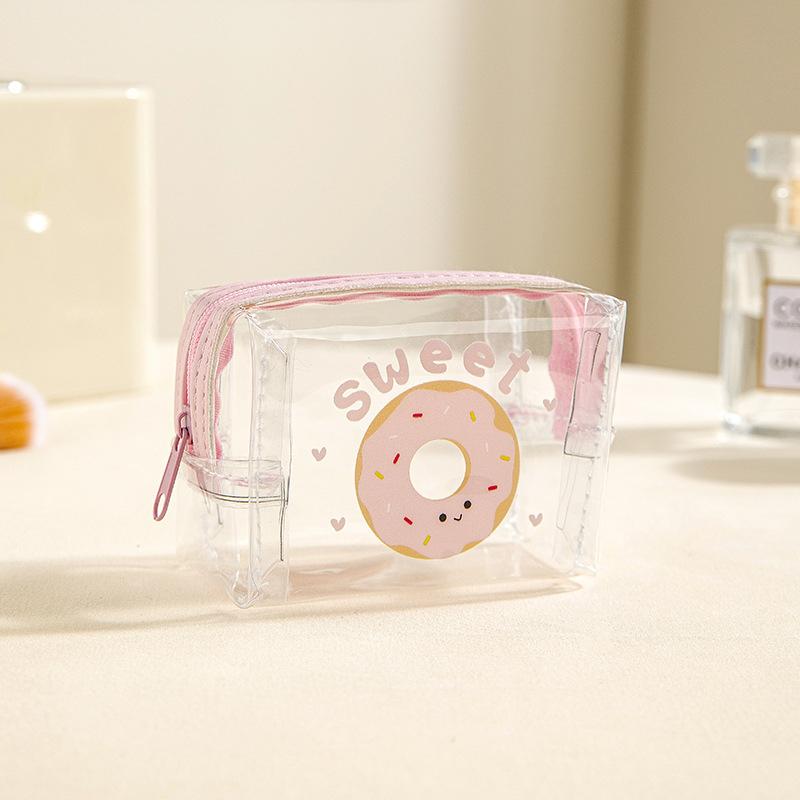Мини-прозрачный кошелек для монет из ПВХ, водонепроницаемая сумка для наушников, мультяшная сумка для помады с животными, портативный чехол для ключей
