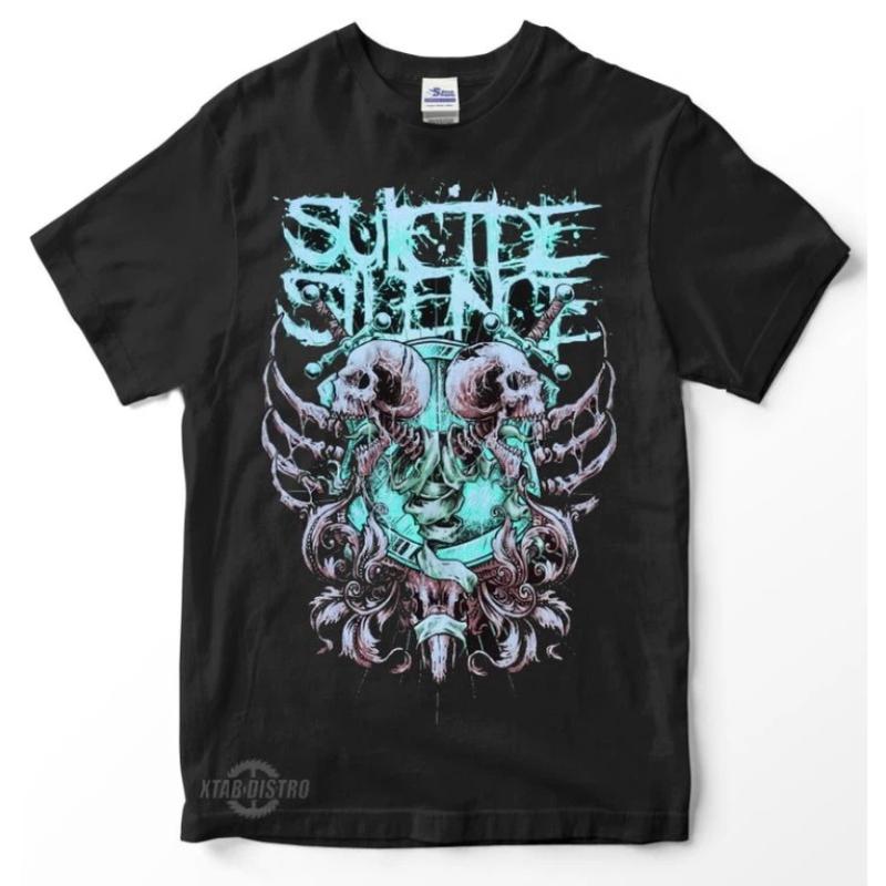 Camiseta Suicide SILENCE 3-La Corona Negra Premium Deathcore El Anillo De Asesinato De Dalia De La Banda De Saturno