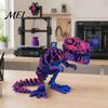 Flexible Dinosaur Figure 3D Printed Figure, Movable Joints Smooth Opening Decoration, Toy Gradient Metallic Texture Mini Bone Accessories Science Gift