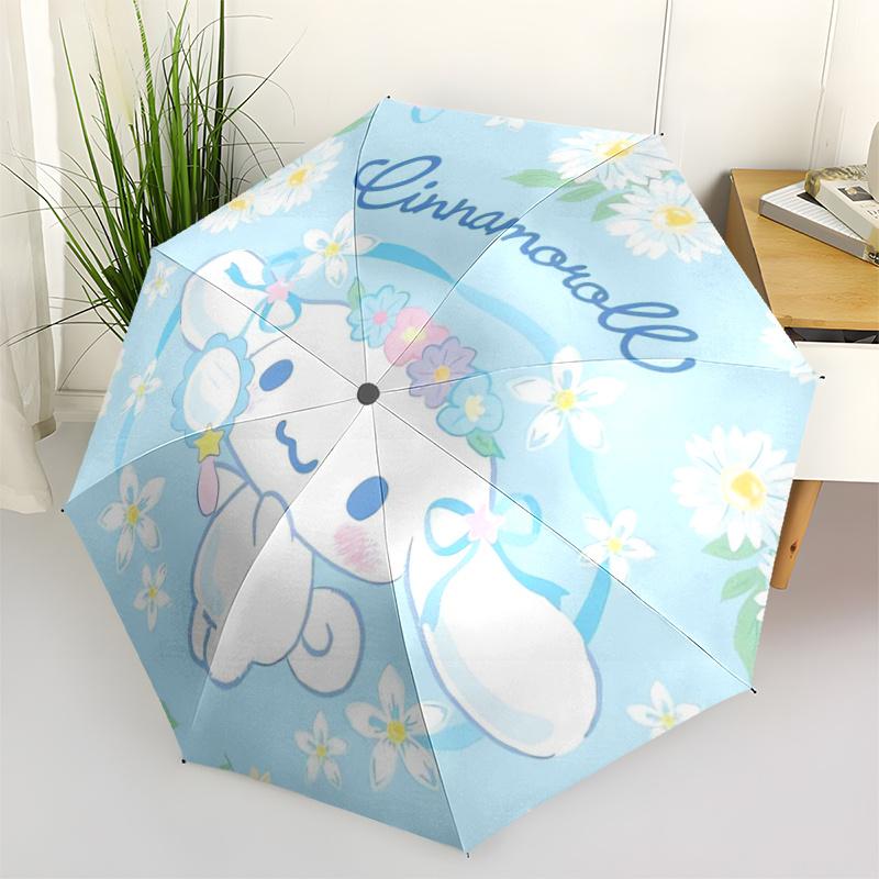 1pc Little Cuju Cinnamoroll Theme Pattern Umbrella, Fashionable, Personalized, High-Value Folding Umbrella, a Must-Have for Summer, 8-Rib Durable Iron